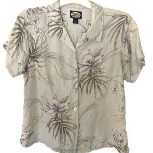 Vintage Tommy Bahama Hawaiian shirt with faded floral print M